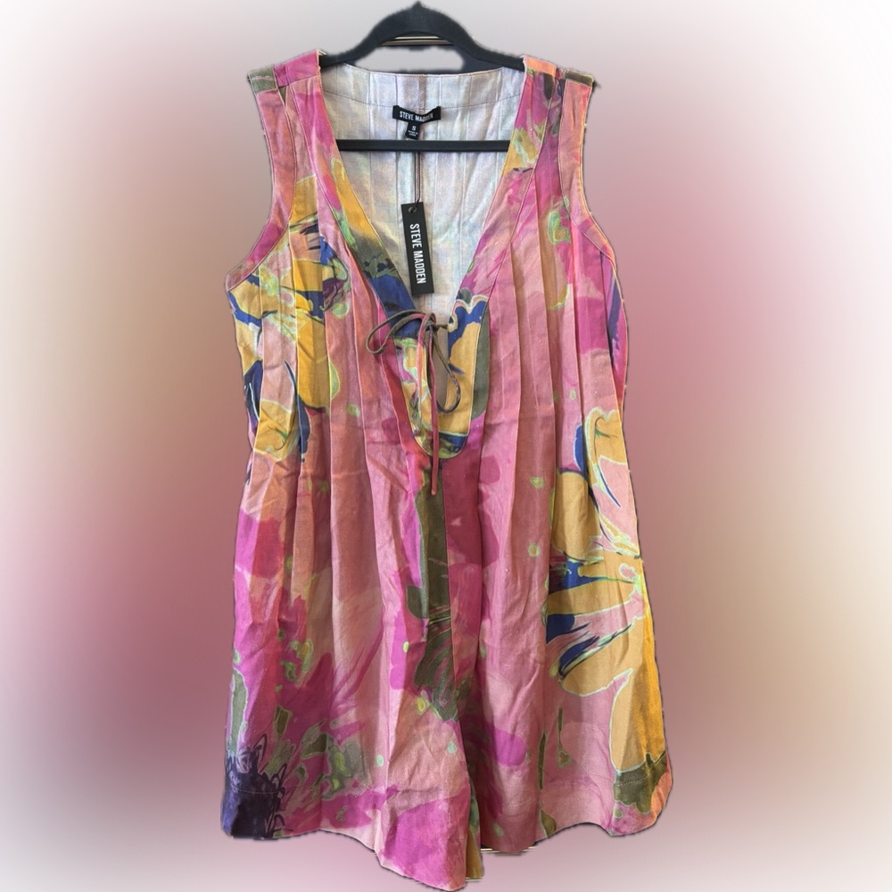 NWT - Steve Madden - Pink and Yellow Abstract Dress